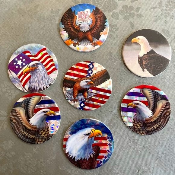 Vintage 1990's Pogs - 7 American Eagle Pogs - Ex Cond.- Were Part of Collection - Picture 1 of 6